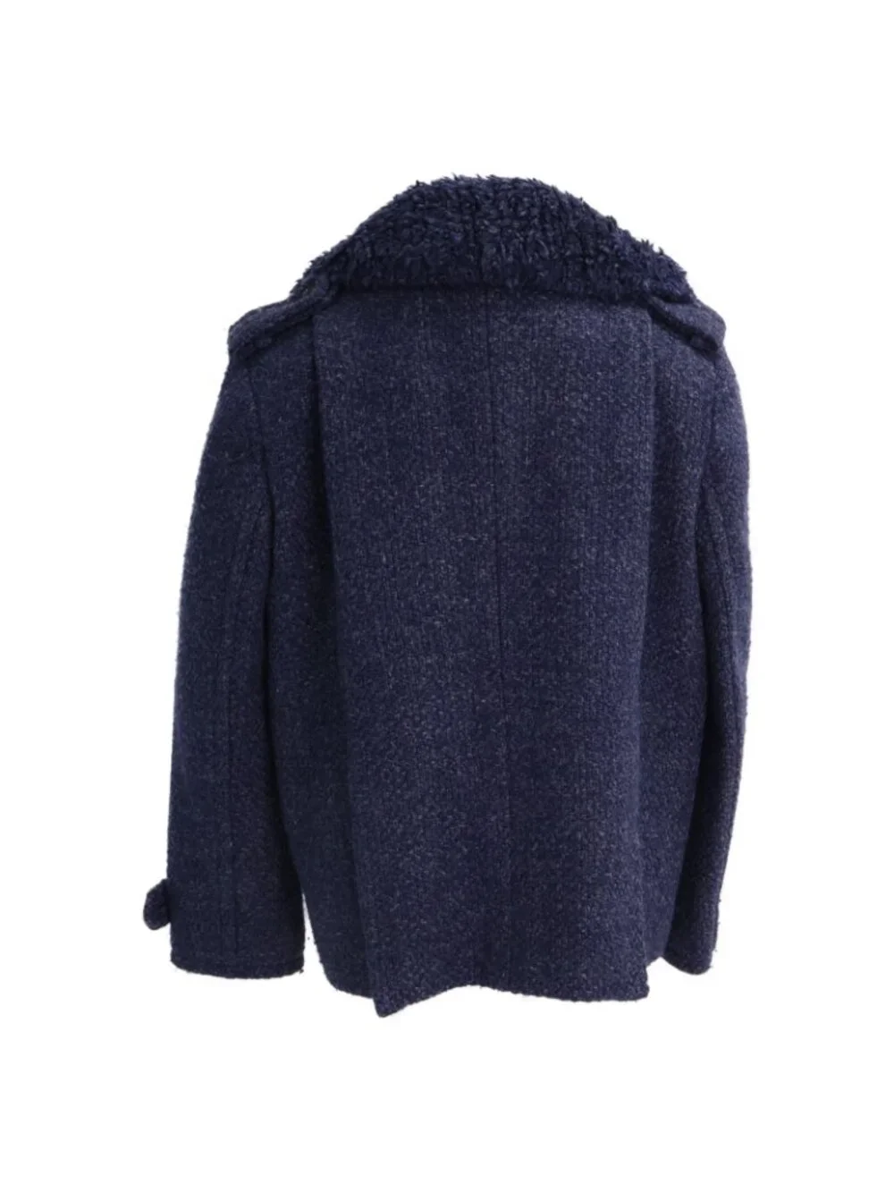 Chanel CC Logo Button Fleece Color Tweed Double Jacket 38